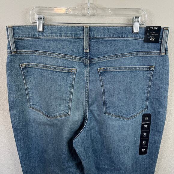 New J. Crew Factory Slim Boyfriend Jean Womens 32 Straight Leg High Rise Stretch - Picture 4 of 6